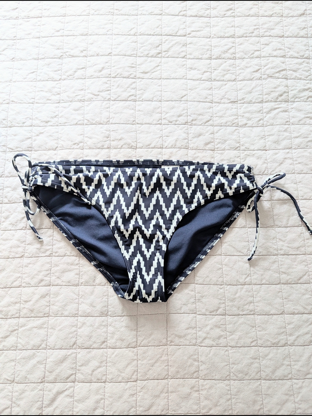 GapBody Navy and White Chevron Tie-Side Bikini Bottoms